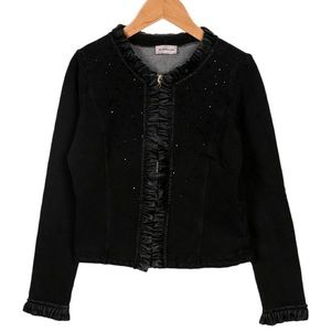 Monnalisa Girls Black Denim Jacket Size 10